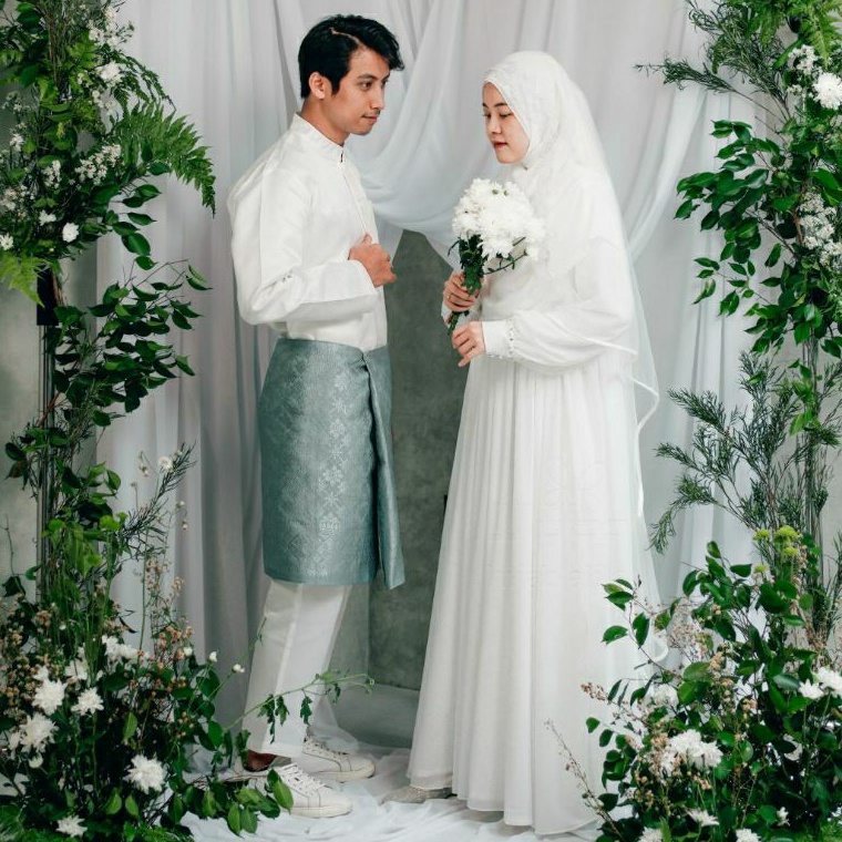 KODE O43N Set Baju Gamis Akad Nikah Syari By Hijab Alila Original
