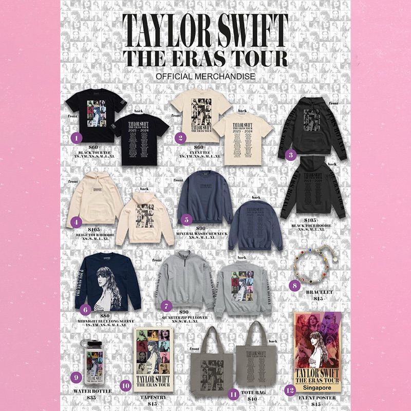 Taylor Swift The Eras Tour Official Merchandise Merch Jasa Titip Jastip Handcarry Singapore