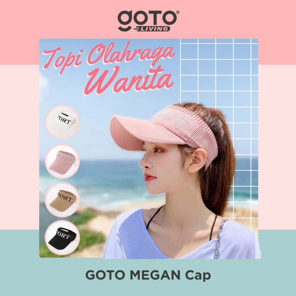 Goto Megan Sport Cap Topi Golf Senam Olahraga Wanita Katun Elastis