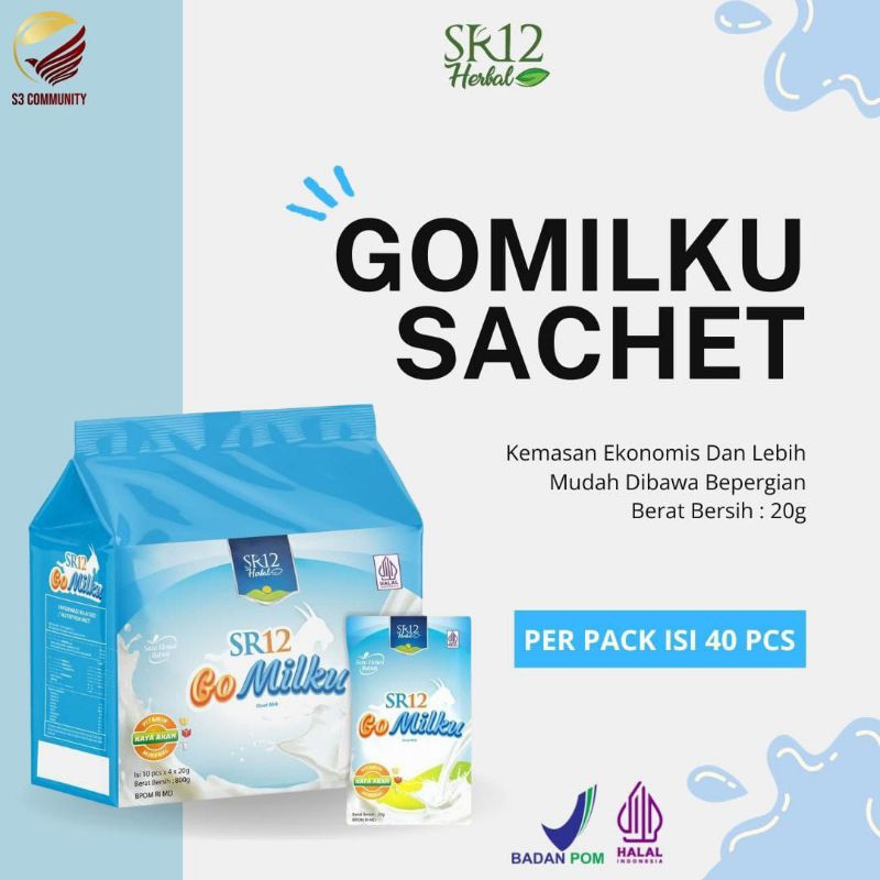 

Gomilku SR12 | susu sehat nikmat bergizi | kemasan Renteng dan Pack