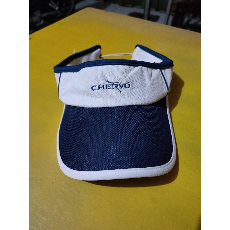 Topi Golf Bolong Chervo Navy Putih