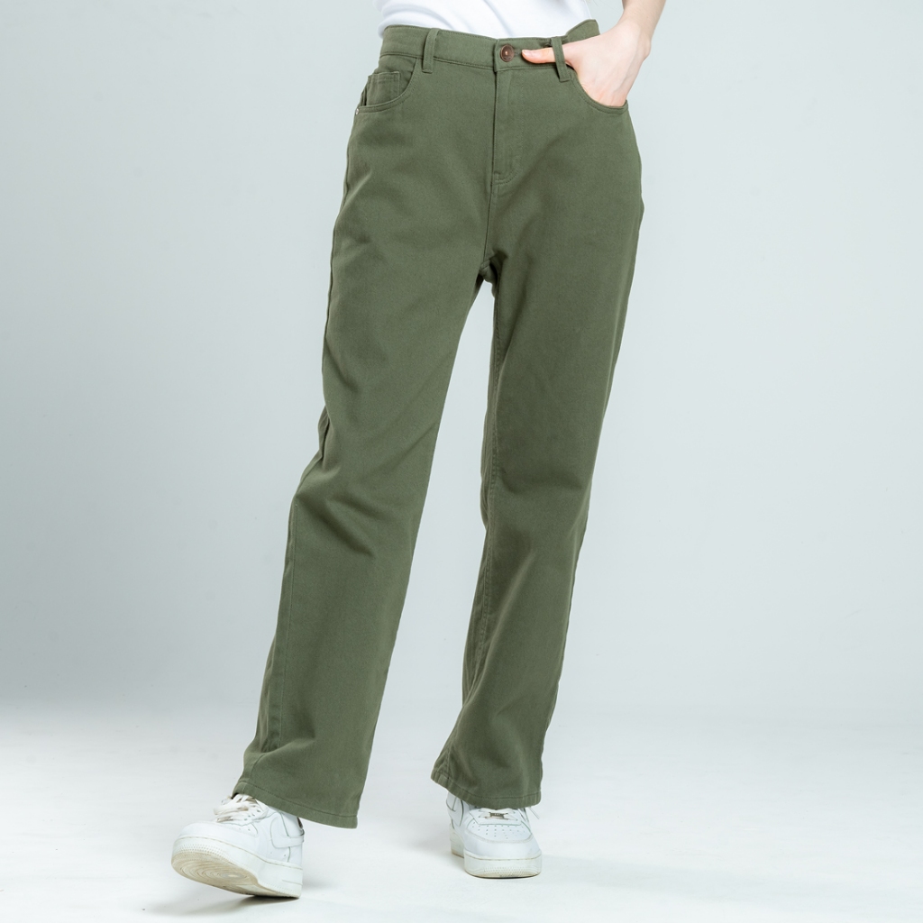 C2 Yalova Green Straight Cut Jeans Wanita