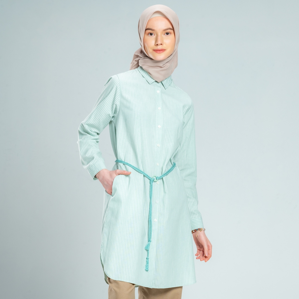 Flamoush Elfazi Green Kemeja Casual Wanita