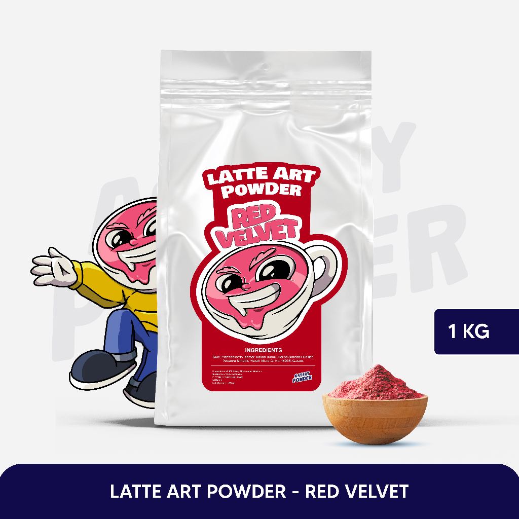 

Astery Powder Latte Art Red Velvet 1KG / Bubuk Minuman Siap Seduh Rasa Red Velvet