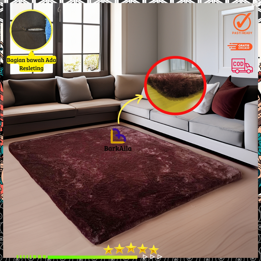 Karpet bulu rasfur ukuran 180X80X5CM