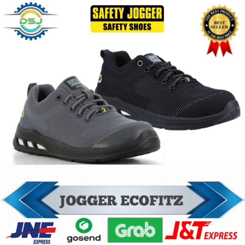 Sepatu Safety Jogger Ecofitz S1p LOW / Sepatu Kerja Pria / Safety Jogger Original (UJUNG BESI)
