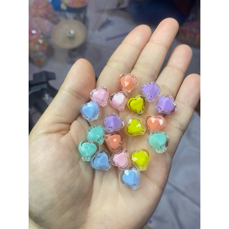 Manik Manik Love Kristal Mote Akrilik Mute Pastel Bahan Kerajinan Craft & Meronce