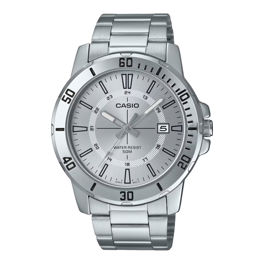 CASIO MTP-VD01D-7CVUDF Jam Tangan Pria Original-Silver