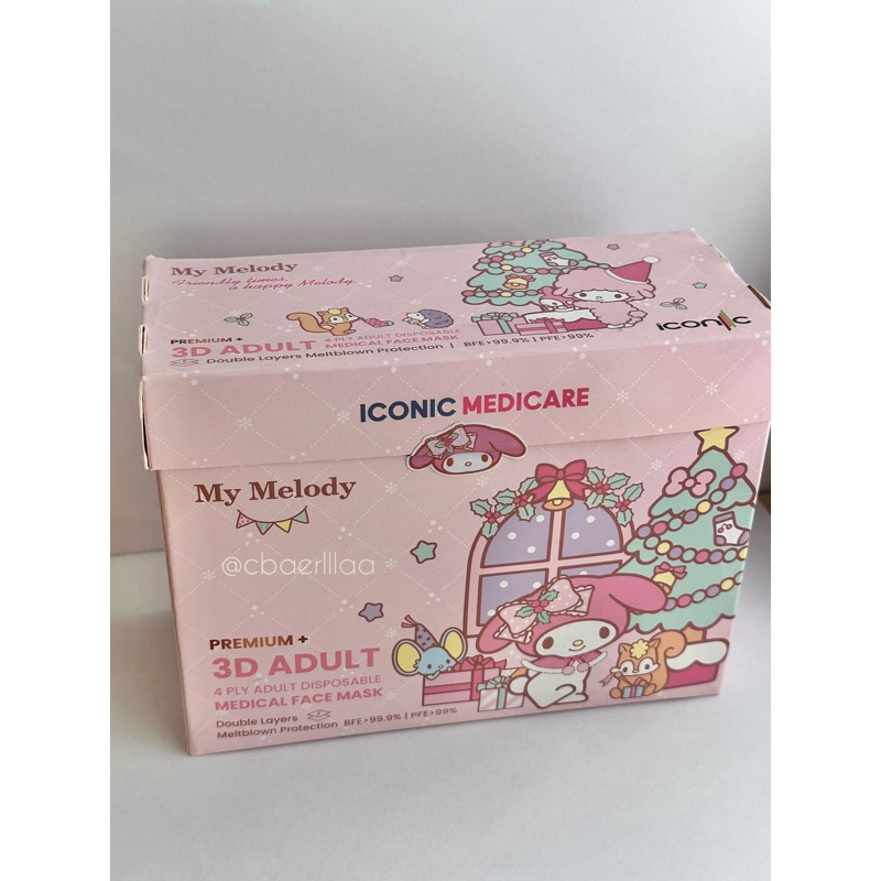 (READY) original iconic medicare my melody premium 4 ply 3d adult mask (LIMITED EDITION)