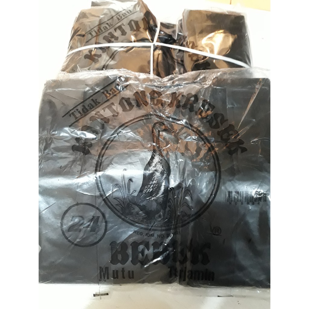 Kantong Plastik/Kantong Kresek/Kresek Hitam/Kresek Bebek Ukuran 15 (tidak bau)