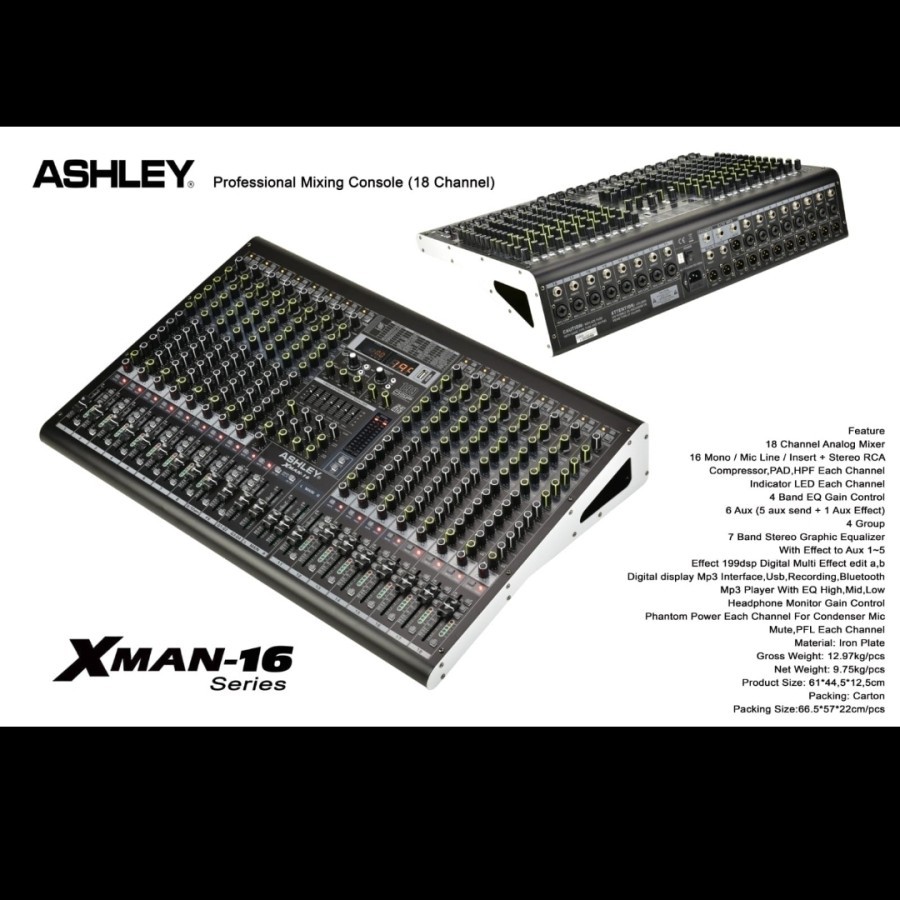 mixer audio ashley xman 16 mikser ashley xman16 xman-16 18ch original bluetooth