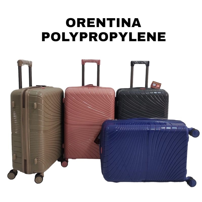 ORENTINA Koper PP 20 Inch 24 Inch Ukuran Kabin dan Bagasi Pesawat Roda 4 Rotasi 360 Original Import
