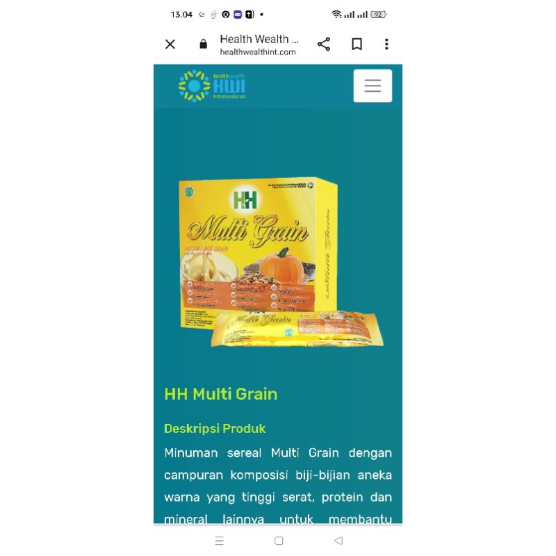 

HH Multigrain sereal sehat diet