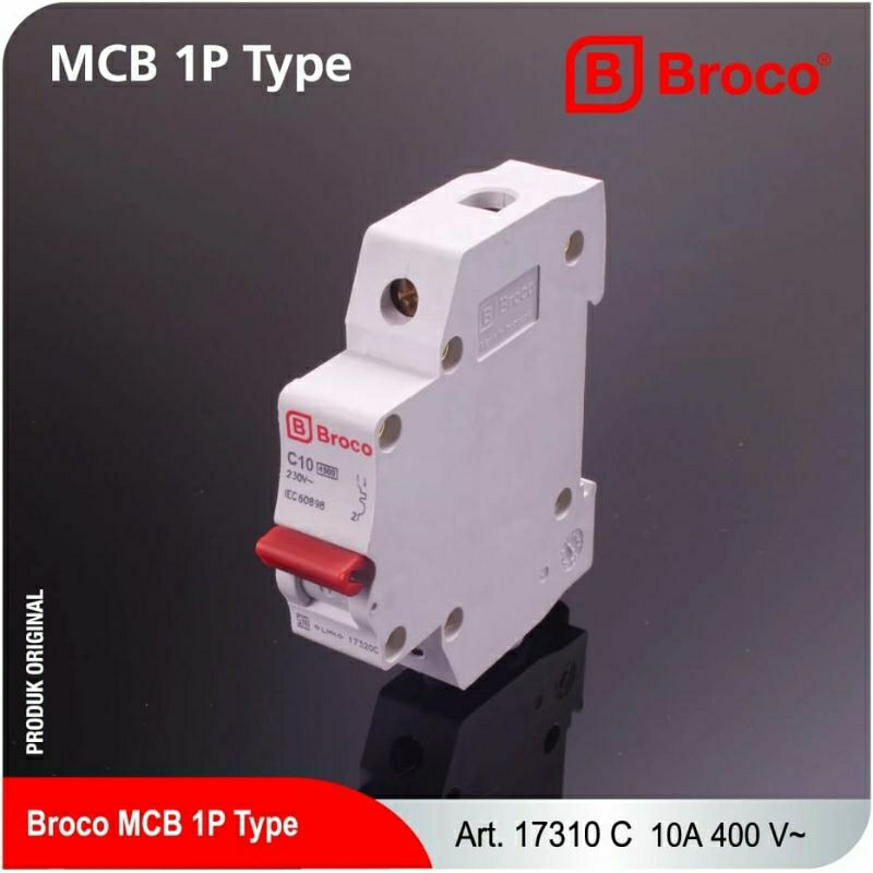 MCB BROCO 1P STUT LISTRIK 6A 10A