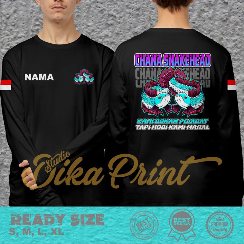 Kaos Chana Snakehead Indonesia Terbaik Hitam