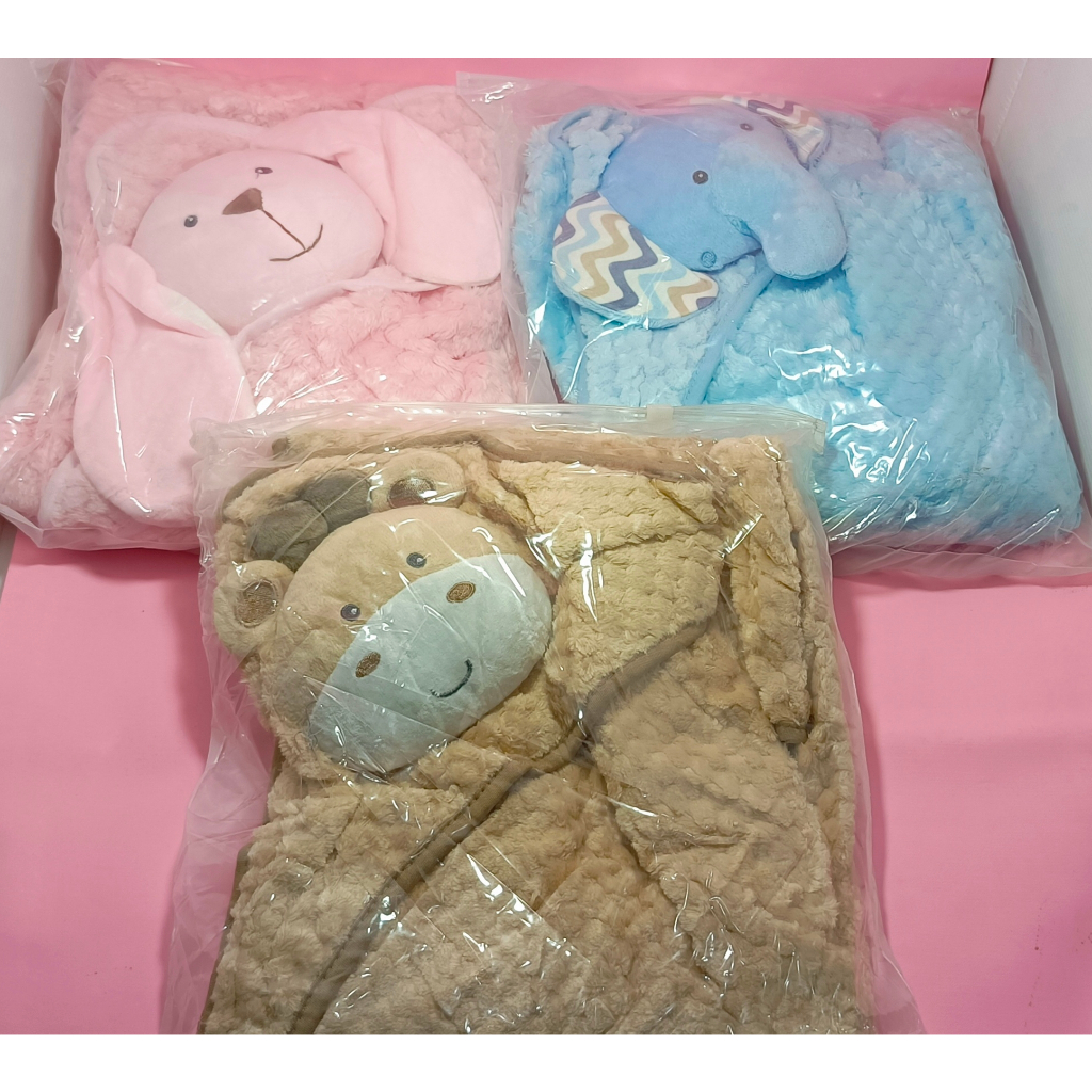 Handuk Mandi Bayi Dengan Tudung Kepala Motif Gajah | Kelinci | Jerapah