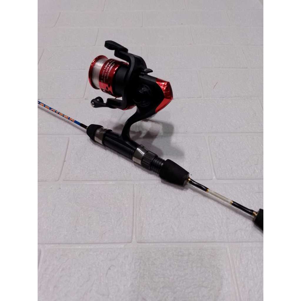 set joran udang+Reel paling murah variasi putih