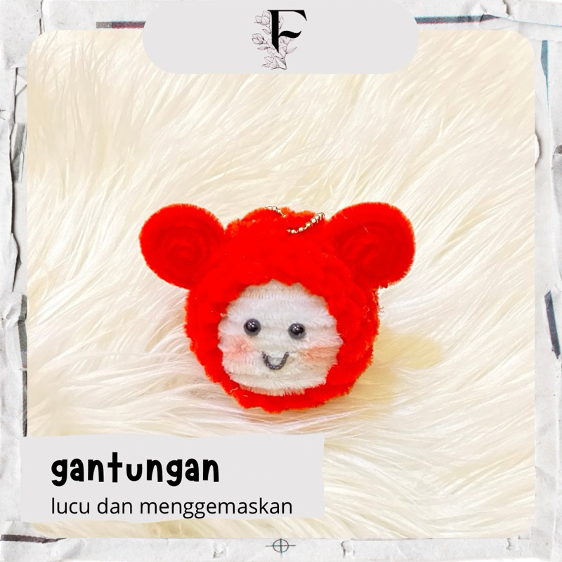 gantungan kunci kawat bulu || gantungan boneka lucu || gantungan kunci tas sekolah aestetik dan lucu