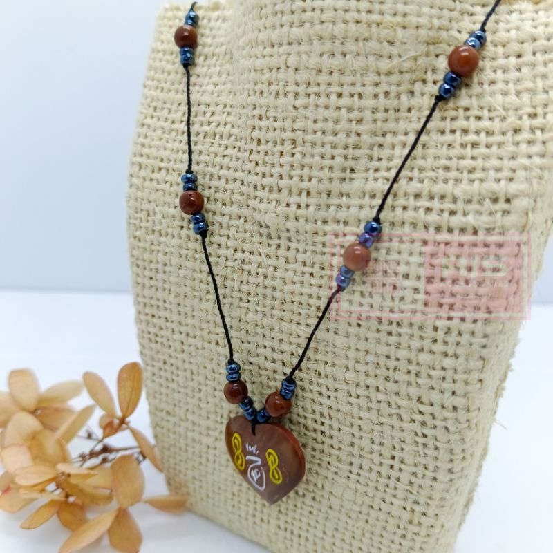 Kalung kokka Kaukah Love Manik wafak coklat