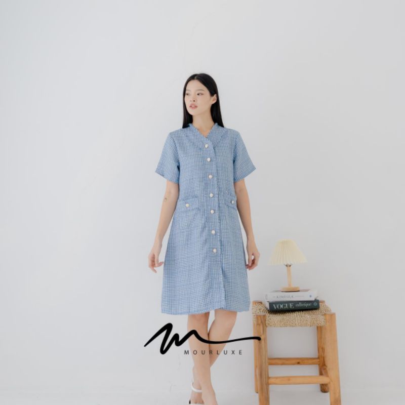 Mourluxe - Lorenza Tweed Dress / Korean Tweed Dress / Casual Dress