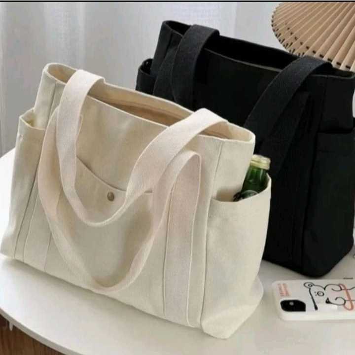 	 tas tote bag kanvas multifungsi tas wanita tas tote bag sekolah totebag kuliah	