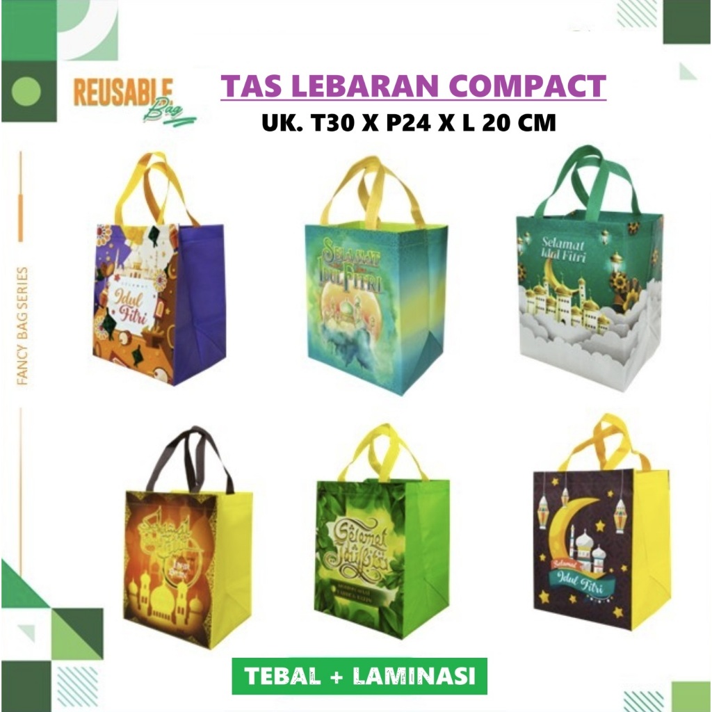 

Tas Parcel Lebaran Laminasi | Goodie Bag Idul Fitri | Tas Lebaran Bingkisan Selamat Hari Raya Idul Fitri (Ukuran COMPACT 24x20x30) Bahan Kuat