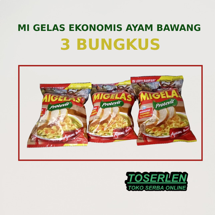 

(3 Bungkus) Mi Gelas Anak/ Mi Instan Seduh Migelas Protevit Rasa Ayam Bawang | Tangerang