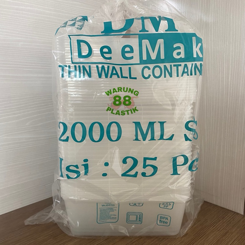THINWALL DM 2000ML KOTAK PERSEGI | KOTAK SEAFOOD | KOTAK GULAI KEPALA IKAN | KOTAK MAKANAN | KOTAK B