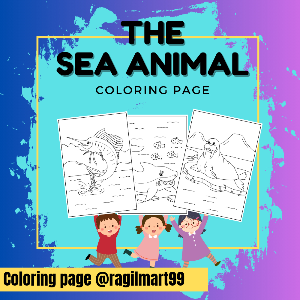 

[ 21 LEMBAR ] DIY Coloring Page / Lembar Mewarnai Sketsa A4 80 Gsm TEMA HEWAN LAUT