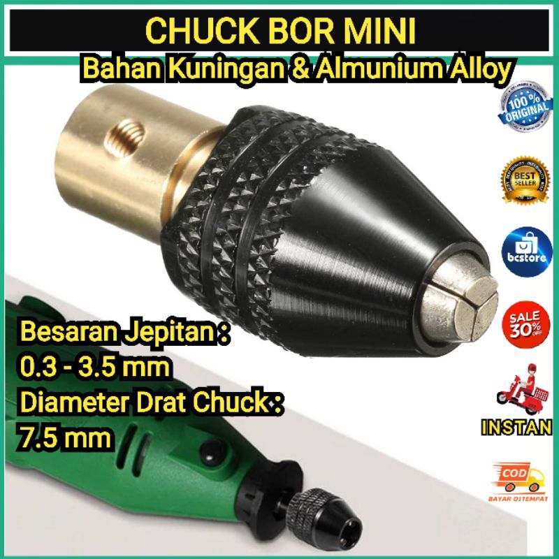 Chuck Bor Mini as 0.3-3.5mm Mata Bor Drill Chuck Bit Quick Change - 503803 - XZANTE