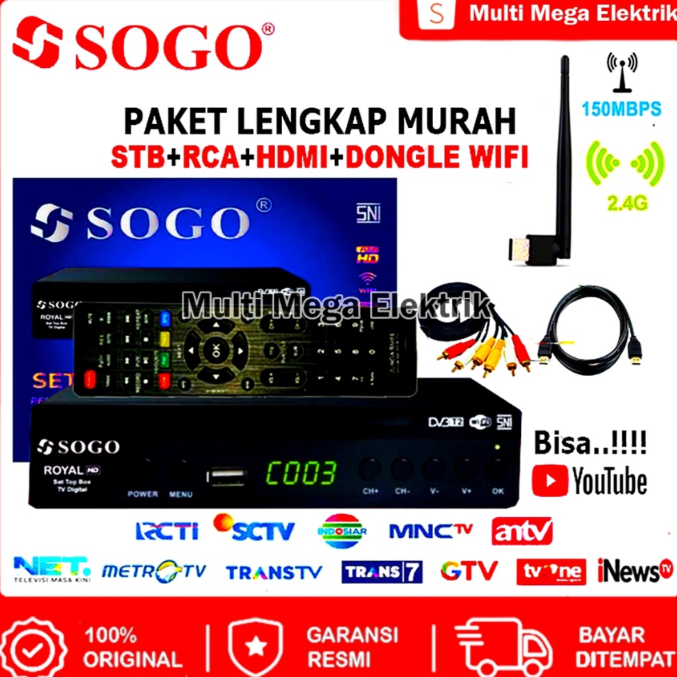 UN COD SET TOP BOX TV DIGITAL STB SOGO DVBT2 EWS UHF FULL HD RECEIVER DIGITAL TV LED TABUNG  Terbaru