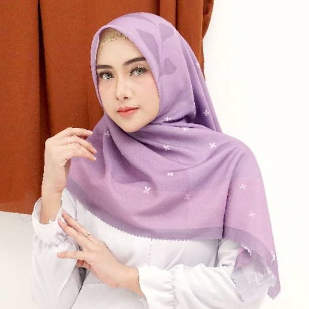 KENES SCARF - [KV3 Lilac Ungu Purple] Hijab 2 Sisi / 2 Motif / 2 Warna Kerudung Segiempat Voal Spesi
