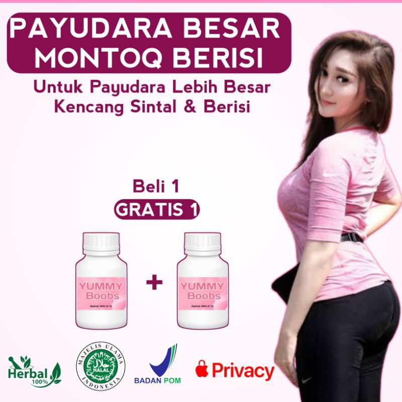 Yummy Boobs Suplemen Pembesar Pengencang Payudara & Dada Sintal Montok Besar Berisi Terbukti 100% Am