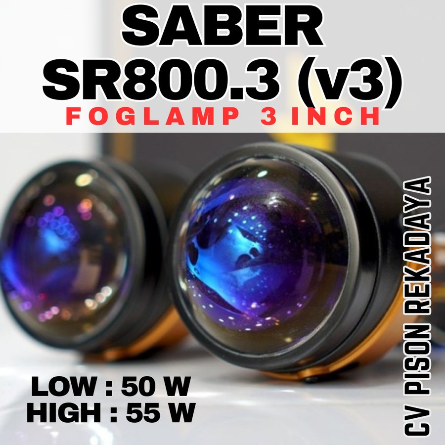 Biled Projector SABER SR800 Headlamp Foglamp 3 inch - Lampu Projie