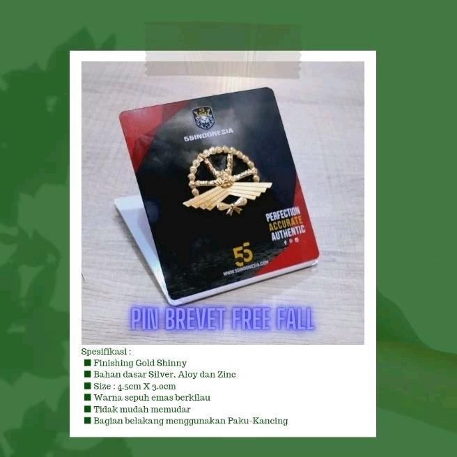 PIN BREVET FREE FALL 55 INDONESIA | 55 INDONESIA FREE FALL