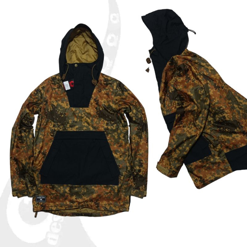 vintage jaket cagoule anorak burthon snowboard gorpcore flectran camo