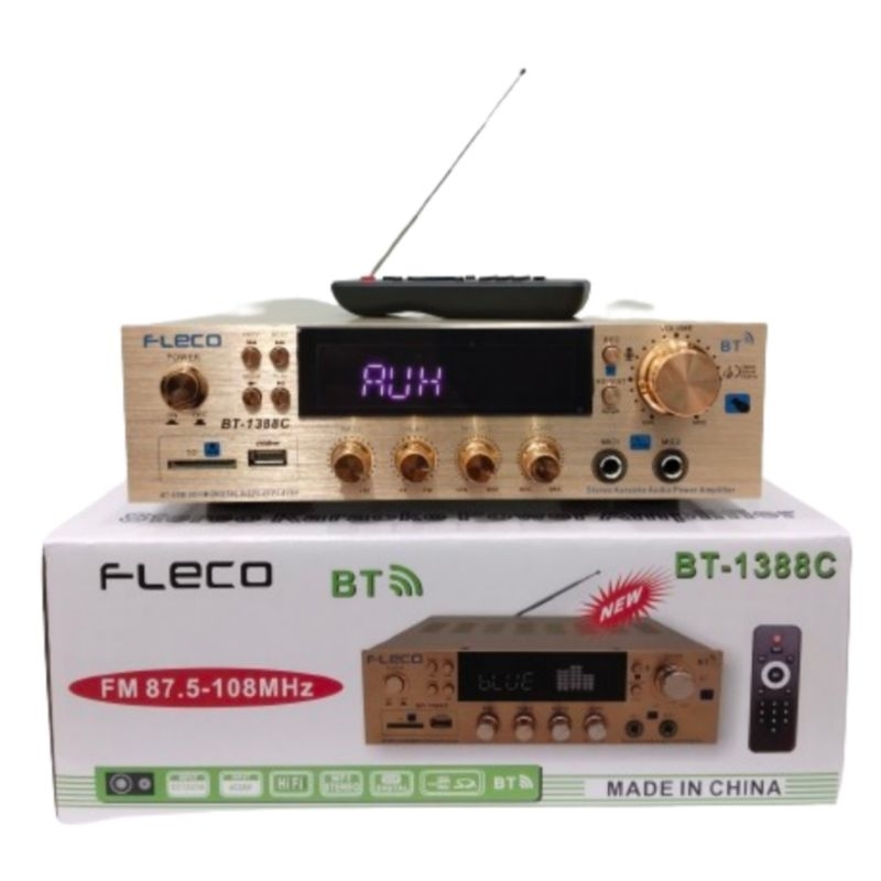 Power Ampli / Amplifier Karaoke Bluetooth FM Radio FLECO BT-1388C 1388C