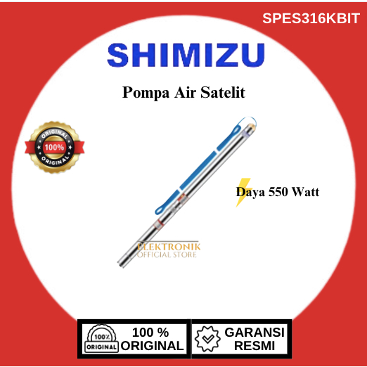 Shimizu Pompa Submersible Satelit SPES-316K BIT Kabel 50M/SPES-316KBIT/SPES 316K BIT/SPES 316KBIT/Pompa Air 50/Shimizu Pompa Air/Pompa Air Shimizu/Pompa Shimizu Original/Pompa Air Shimizu Ori Bergaransi/Pompa Air Shimizu Murah