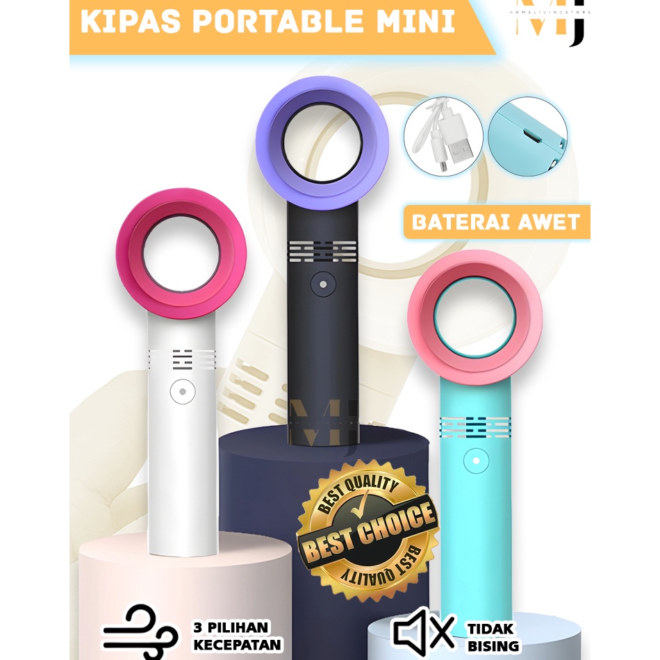 VWq Kipas Angin Tanpa Baling Mini Genggam Portable Mini Fan  Kipas Angin Korea Tanpa BalingBaling Ge