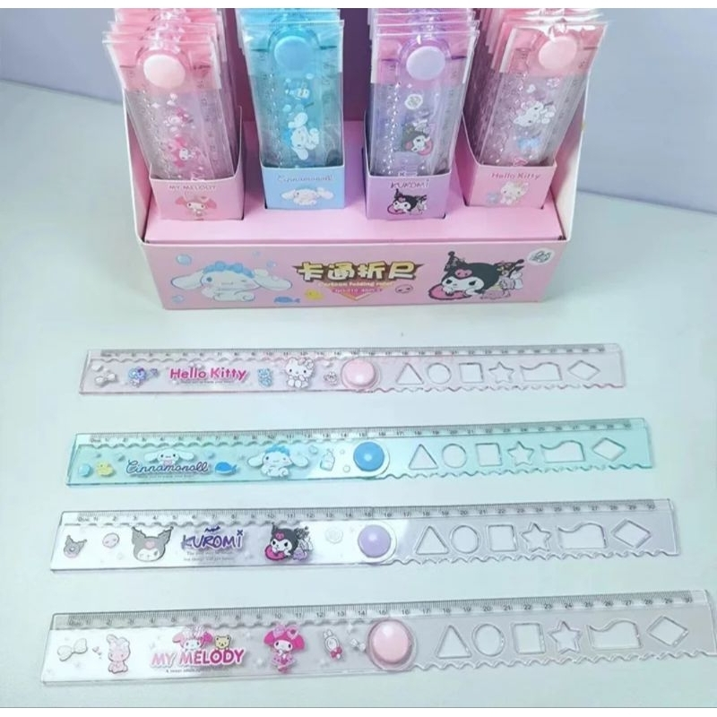 

Vanilleshop - Penggaris lipat transparan/Penggaris karakter lucu