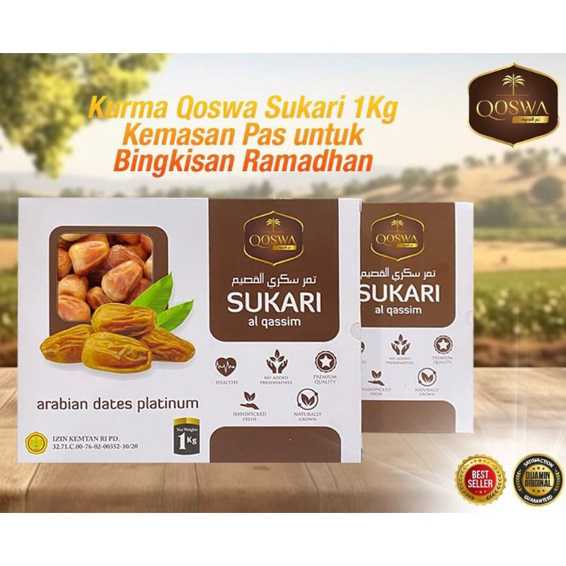 

Kurma Sukari Al Qassim Premium Qoswa 1kg Asli