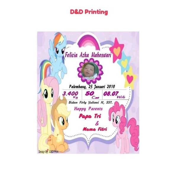 BIODATA BAYI / FOTO UNIK + BINGKAI