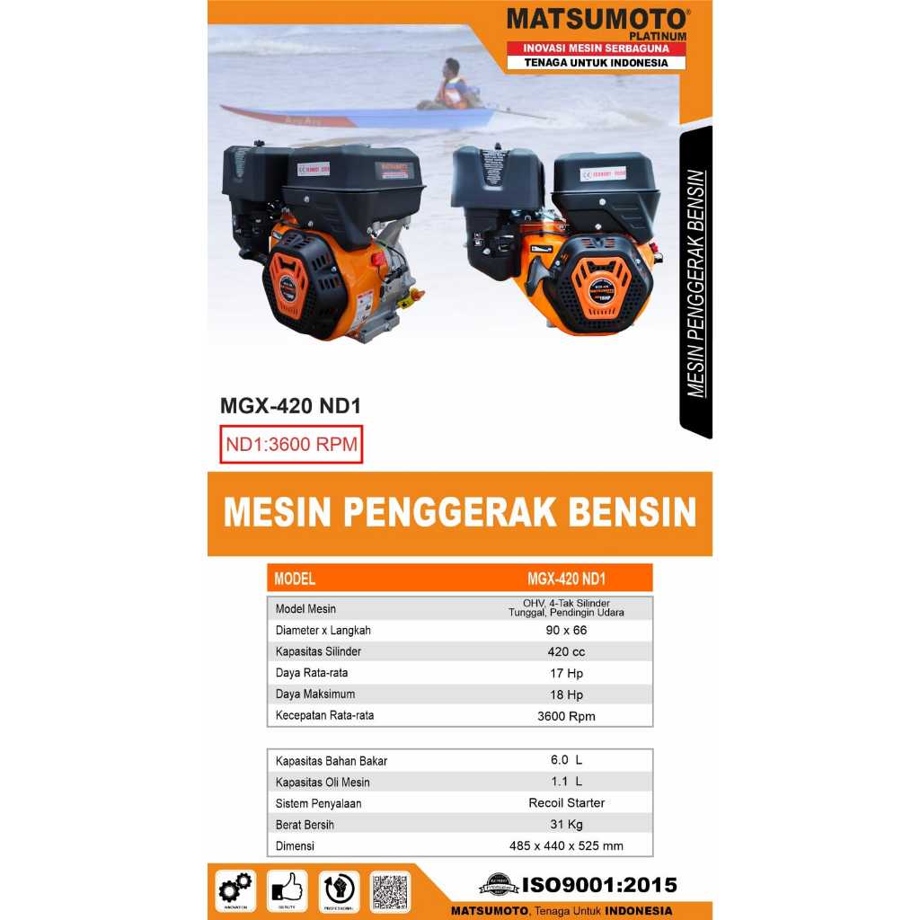 Mesin Penggerak Engine Bensin Matsumoto MGX 420 ND1