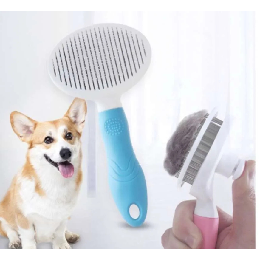 Sisir Kucing Hewan Otomatis Sisir Kucing Bulu Tombol Otomatis