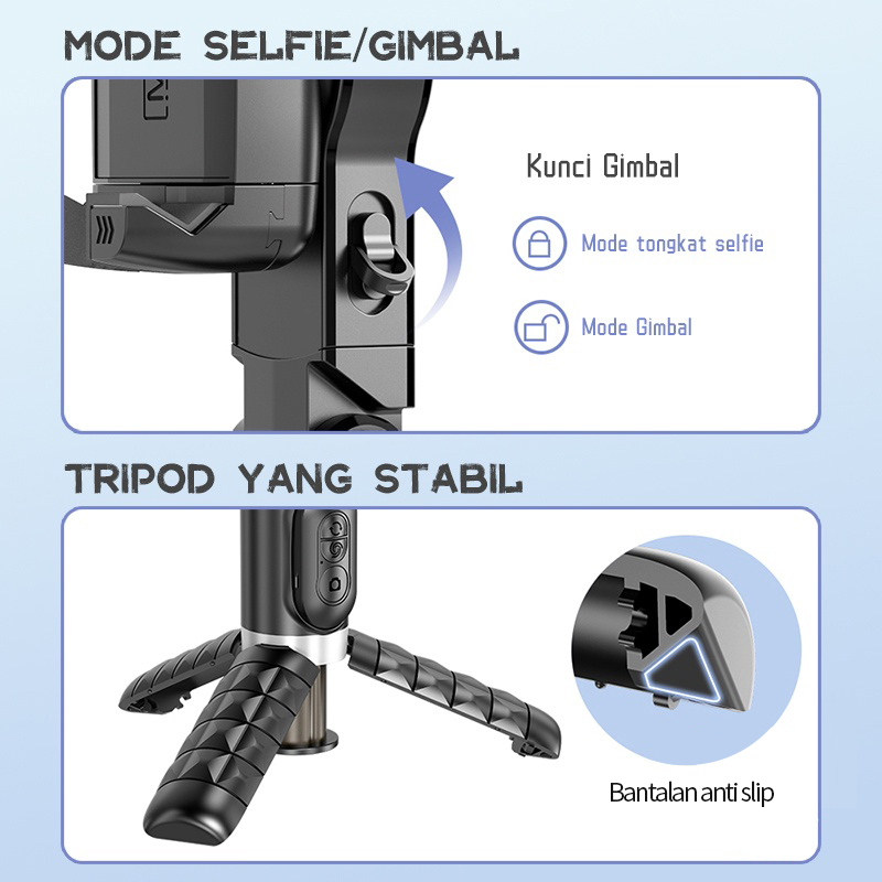 FTT  Q18 Gimbal Stabilizer Handphone Gimbal Stabilizer Tongsis Bluetooth Tripod/Stabilizer Smartphone Gimbal-4