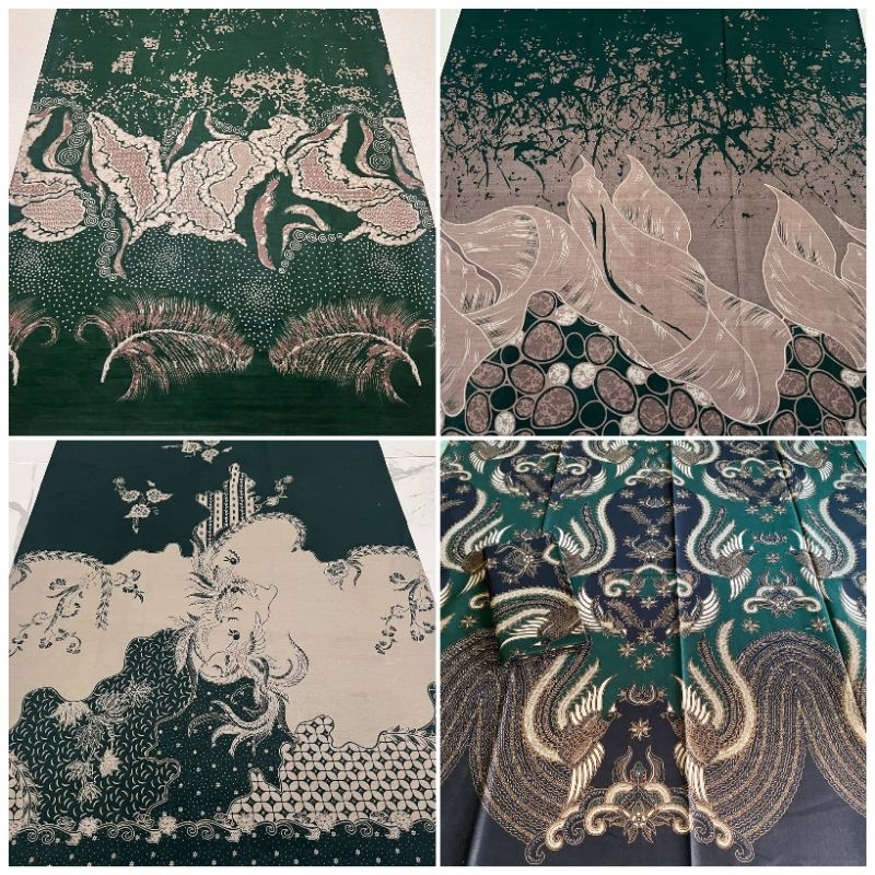KAIN BATIK KATUN HALUS P2mxL1m / kain batik panjang hijau botol
