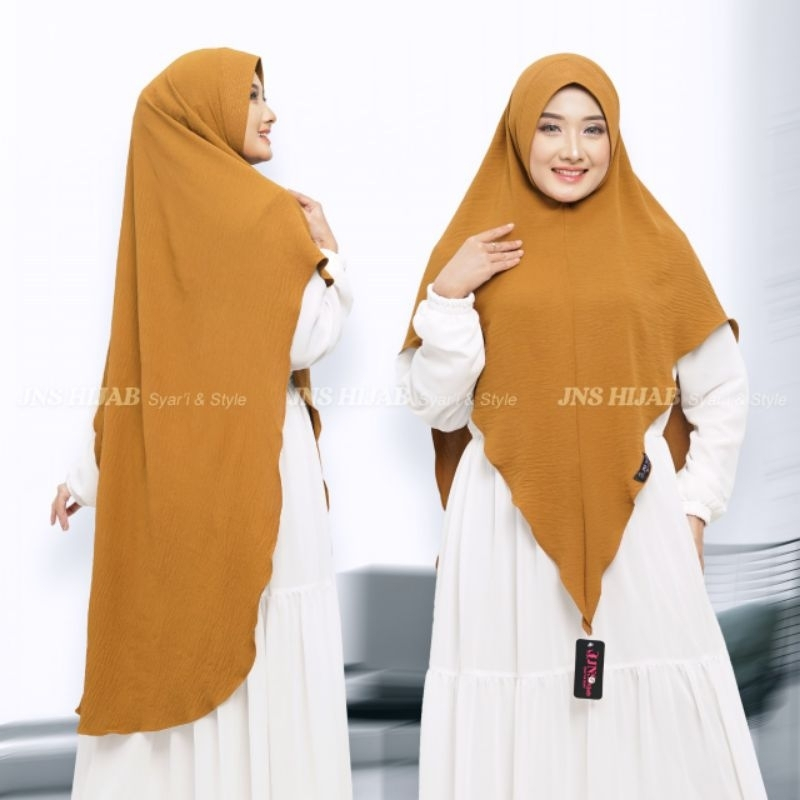 hijab crinkle airflow premium/khimar inayah/jilbab syari 1 layer/kerudung syari crinkle/bergo jumbo