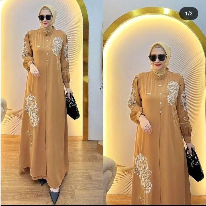 Haniya Dress/Baju Lebaran Couple/Baju Muslim Wanita Terbaru 2024 Kekinian/Dress Kondangan/Fashion Mu