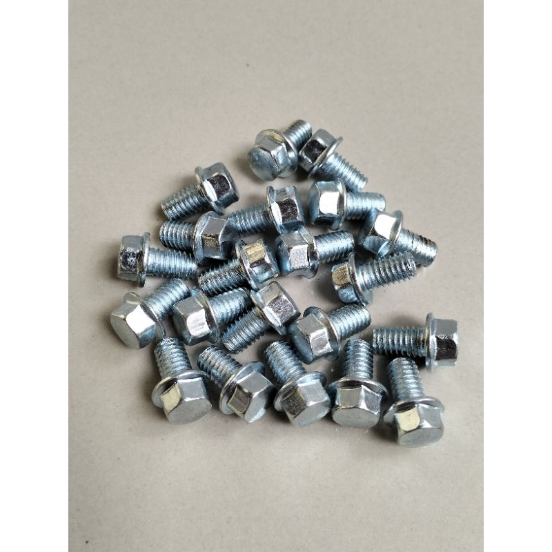 Baut Flange M6x10 kunci 8 / Baut Topi M6x10 kunci 8