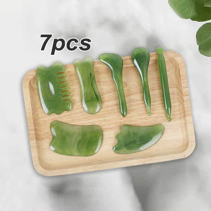 Fadilngaritt - Guasha Board Batu Giok Alat Pijat Wajah Gua Sha Asli Terapi Muka Massage Stone